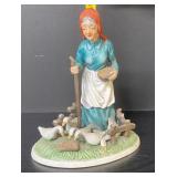 Old Woman with Geese Figurine