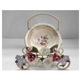 Vintage Homer Laughlin Bowl with Metal Display