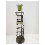 Metal Rustic Tower Candle Holder