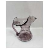 Vintage Amethyst Crackle Glass Mini Pitcher