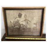 Vintage Mom Girl Bath Signed. Rickson