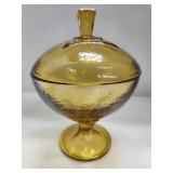 Amber Glass Candy Dish