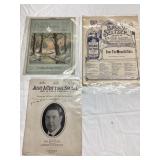 Lot of 3 Vintage Music Sheets (In Plastic Sleeve)