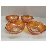 Vintage Carnival Glass Berry Bowls