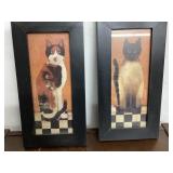 Pair of Cat Art Decor by Cindy Sampson