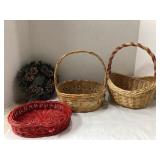 3 Basket,Wreath, 1 from Mexico