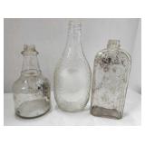 Vintage Glass Bottles (One is Log Cabin)