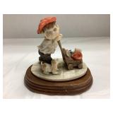 Vintage Boy & dog Figurine (Hat has chip)