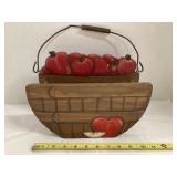 Apple Basket Hanging Wood Decor