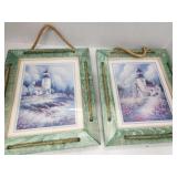 Rustic Wood Framed Lighthouse Prints