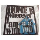 Metal 'Home is' Wall Hanging