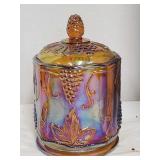 Carnival Glass Lidded Jar