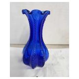 Cobalt Beaded Glass Vase