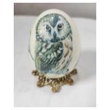 Vintage Painted Owl Egg