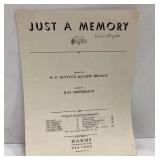 Just A Memory Music Sheet Vintage