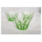 Uranium Glass Custard Bowls