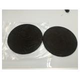 set of two leather coasters