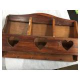 Wood letter key-holder rack