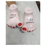 Vintage Foot Shaped Salt and Pepper Shakers