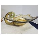 Amber Swirl Glass Bowl