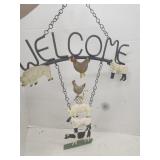 Welcome Barnyard Animals Metal Hanging
