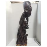 Vintage African Makonde Heavy Wood Statue