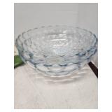 2 Blue Bubble Glass Bowls