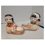 Vintage Indian Boy/Girl in Moccasins Salt and
