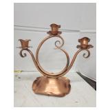 Copper 3 Armed Candlestick Holder