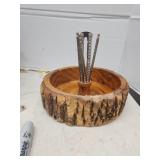 Wood Nut Bowl and Pics 1 missing