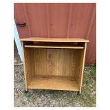 Wooden Rolling Computer Desk No Shipping