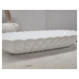 Milk Glass Oblong Dish