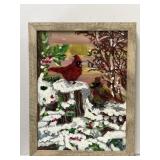 Framed Hanging Painted Glass Decor
