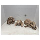 Lot Of Ceramic Bunny Decor One Has Chip