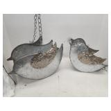 2 Metal Hanging Birds storage, plants, etc