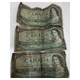 Canadian One Dollar Bills
