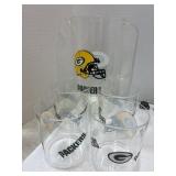 Green Bay Packers Plastic Pitcher and Glasses