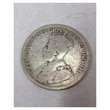 Canada 25 Cent Silver Coin worn