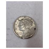 1943 Mercury Dime bent