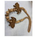 Hand Carved Lion Wood Necklace