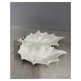 Ceramic White Leaf Dish