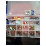 Container of sinkers,bobbers,hooks