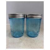 Vintage Ball Blue Glass Mason Jars