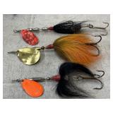 3 musky/pike weighted spinners