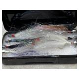 Metal box with hair jigs