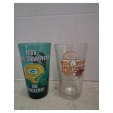 2 glass packer cups
