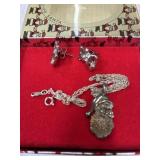 Santa Necklace and Bell Earrings