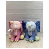 Burton Pink And Blue Stuffed Elephants