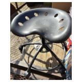 Metal Rolling Stool with Tractor Seat