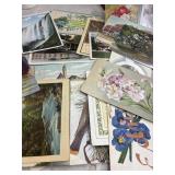 20 Vintage/Antique postcards with some Stamps
